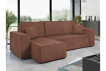 Magston 3-sits Hörnbäddsoffa - Rosa - Möbler - Vardagsrum - Bäddsoffor