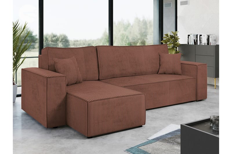 Magston 3-sits Hörnbäddsoffa - Rosa - Möbler - Vardagsrum - Bäddsoffor - Hörnbäddsoffa
