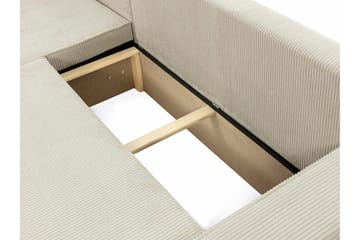 Magston 3-sits Vänster Hörnbäddsoffa 125x200 cm med Förvaring i Manchestertyg - Blå - Möbler - Vardagsrum - Bäddsoffor