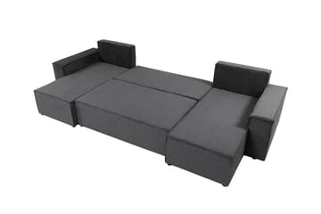 Magston 4-sits Hörnbäddsoffa 130x266 cm med Förvaring i Manchestertyg - Grå - Möbler - Vardagsrum - Bäddsoffor - U bäddsoffa