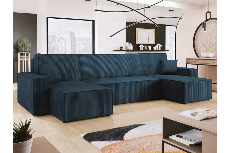 Magston 4-sits Hörnbäddsoffa Mörkblå - Möbler - Vardagsrum - Bäddsoffor - Hörnbäddsoffa