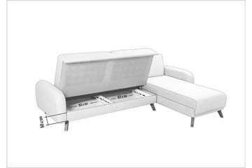 Malkiat 4-sits Höger Hörnbäddsoffa med Schäslong 125x260 cm i Tyg - Grå - Möbler - Vardagsrum - Bäddsoffor