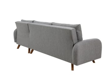Malkiat 4-sits Höger Hörnbäddsoffa med Schäslong 125x260 cm i Tyg - Grå - Möbler - Vardagsrum - Bäddsoffor