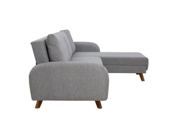 Malkiat 4-sits Höger Hörnbäddsoffa med Schäslong 125x260 cm i Tyg - Grå - Möbler - Vardagsrum - Bäddsoffor