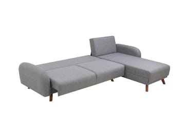 Malkiat 4-sits Höger Hörnbäddsoffa med Schäslong 125x260 cm i Tyg - Grå - Möbler - Vardagsrum - Bäddsoffor