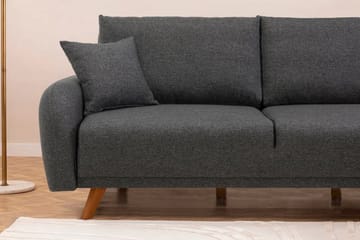 Malkiat 4-sits Höger L-formad Hörnbäddsoffa 125x260 cm med Förvaring i Tyg - Grå - Möbler - Vardagsrum - Bäddsoffor