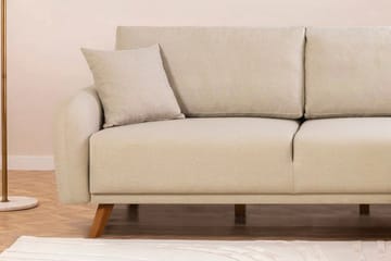 Malkiat 4-sits Höger L-formad Hörnbäddsoffa 125x260 cm med Förvaring i Tyg - Vit - Möbler - Vardagsrum - Bäddsoffor