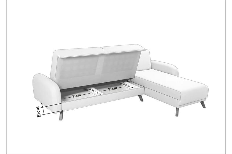 Malkiat Hörnbäddsoffa - Antracit - Möbler - Vardagsrum - Bäddsoffor - Hörnbäddsoffa