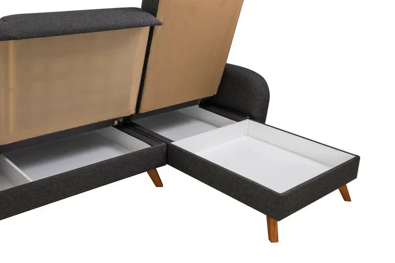 Malkiat Hörnbäddsoffa - Antracit - Möbler - Vardagsrum - Bäddsoffor - Hörnbäddsoffa