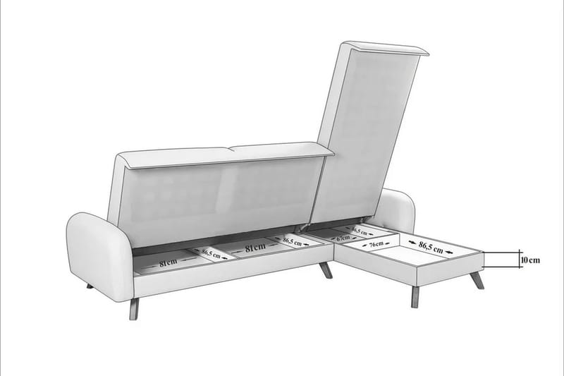 Malkiat Hörnbäddsoffa - Antracit - Möbler - Vardagsrum - Bäddsoffor - Hörnbäddsoffa