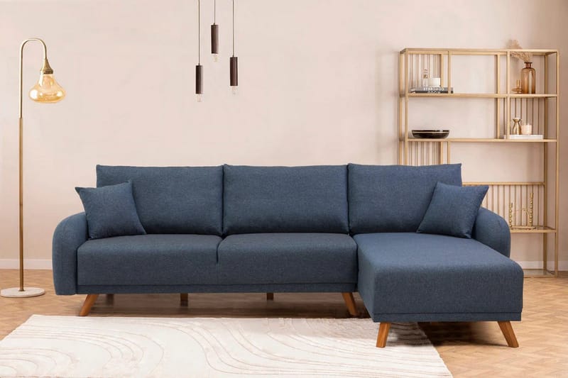 Malkiat Hörnbäddsoffa - Mörkblå - Möbler - Vardagsrum - Bäddsoffor - Hörnbäddsoffa