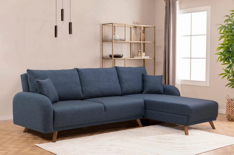 Malkiat Hörnbäddsoffa - Mörkblå - Möbler - Vardagsrum - Bäddsoffor - Hörnbäddsoffa