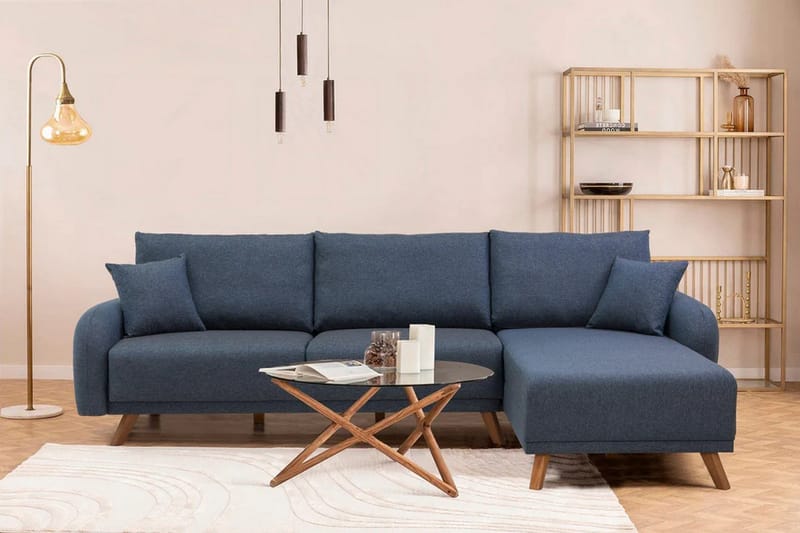 Malkiat Hörnbäddsoffa - Mörkblå - Möbler - Vardagsrum - Bäddsoffor - Hörnbäddsoffa