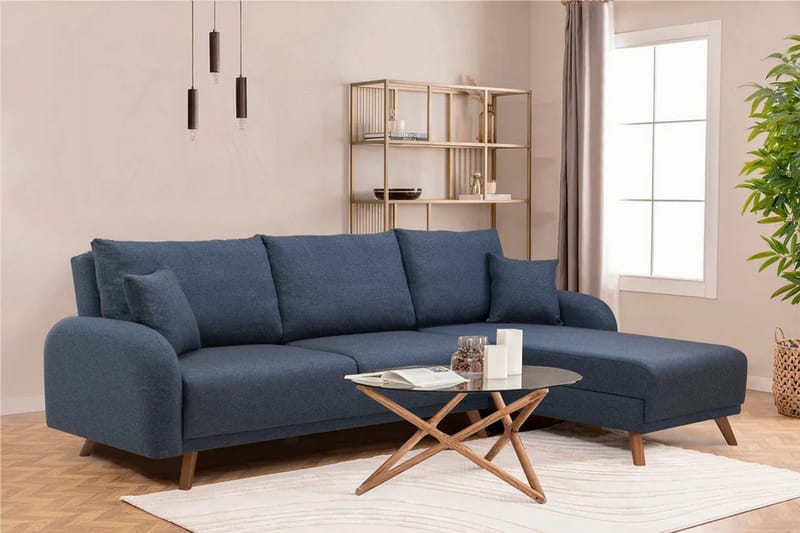 Malkiat Hörnbäddsoffa - Mörkblå - Möbler - Vardagsrum - Bäddsoffor - Hörnbäddsoffa