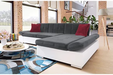 Malwi Divanbäddsoffa 278x162x76 cm - Grå/Vit - Möbler - Vardagsrum - Bäddsoffor