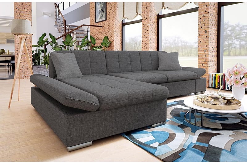 MALWI U-Bäddsoffa 278x162x76 cm - Grå - Möbler - Vardagsrum - Bäddsoffor