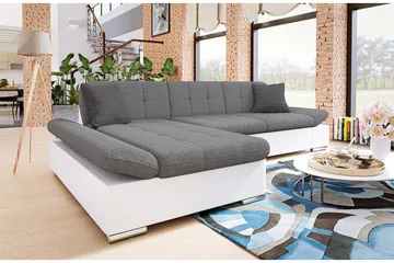Malwi U-Bäddsoffa 278x162x76 cm - Grå/Vit - Möbler - Vardagsrum - Bäddsoffor