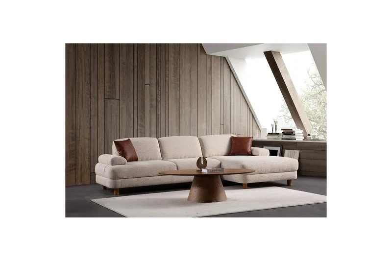 Mami Bäddsoffa med Divan 4-sits - Cream - Möbler - Vardagsrum - Bäddsoffor - Hörnbäddsoffa