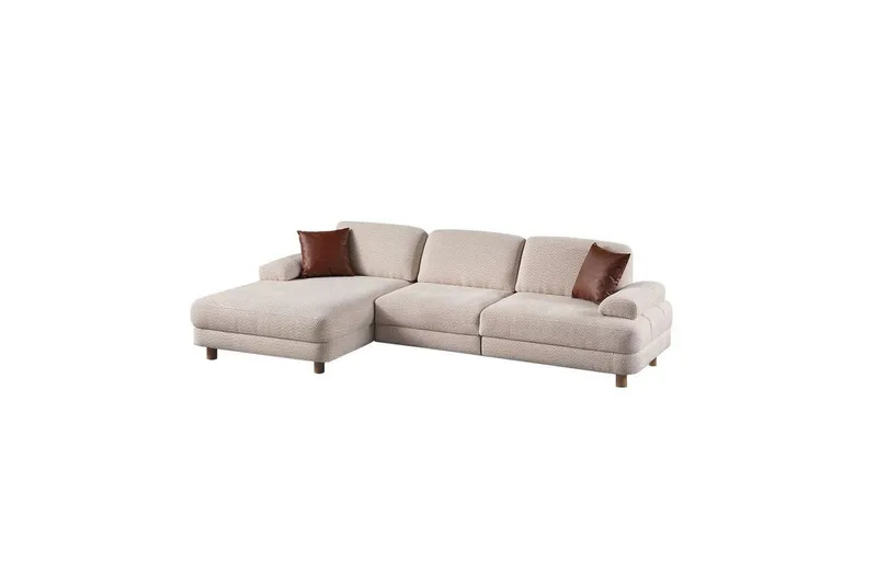 Mami Bäddsoffa med Divan 4-sits - Cream - Möbler - Vardagsrum - Bäddsoffor - Hörnbäddsoffa