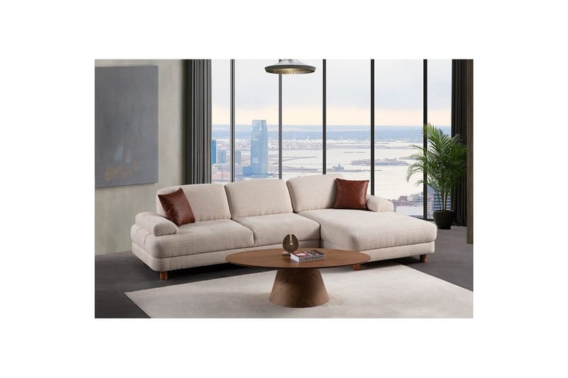 Mami Bäddsoffa med Divan 4-sits - Cream - Möbler - Vardagsrum - Bäddsoffor - Hörnbäddsoffa