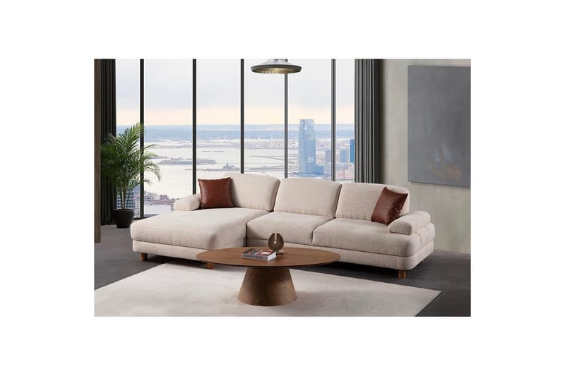 Mami Bäddsoffa med Divan 4-sits - Cream - Möbler - Vardagsrum - Bäddsoffor - Hörnbäddsoffa