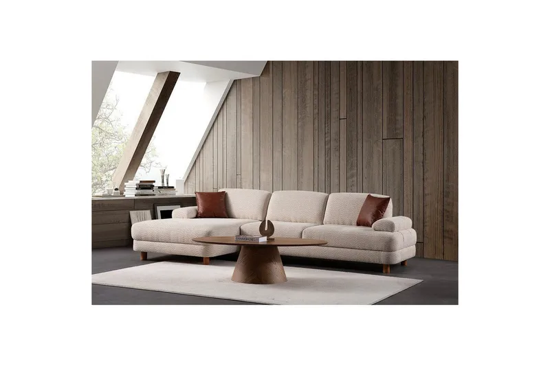 Mami Bäddsoffa med Divan 4-sits - Cream - Möbler - Vardagsrum - Bäddsoffor - Hörnbäddsoffa