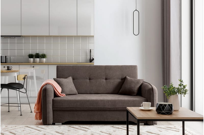 Manita Bäddsoffa med Förvaring 2-sits - Mörkbrun - Möbler - Vardagsrum - Bäddsoffor