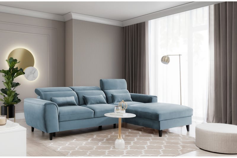 Manni 3-sits Bäddsoffa m. Divan med Förvaring Blå - Möbler - Vardagsrum - Bäddsoffor