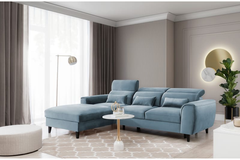 Manni 3-sits Bäddsoffa m. Divan med Förvaring Blå - Möbler - Vardagsrum - Bäddsoffor