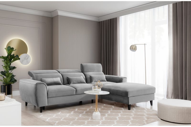 Manni 3-sits Bäddsoffa m. Divan med Förvaring Grå - Möbler - Vardagsrum - Bäddsoffor