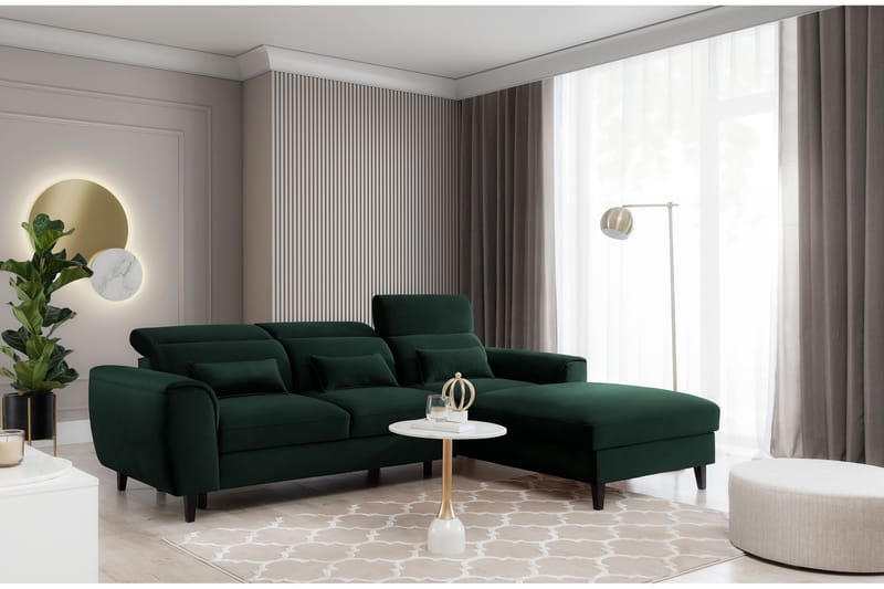 Manni 3-sits Bäddsoffa m. Divan med Förvaring Grön - Möbler - Vardagsrum - Bäddsoffor