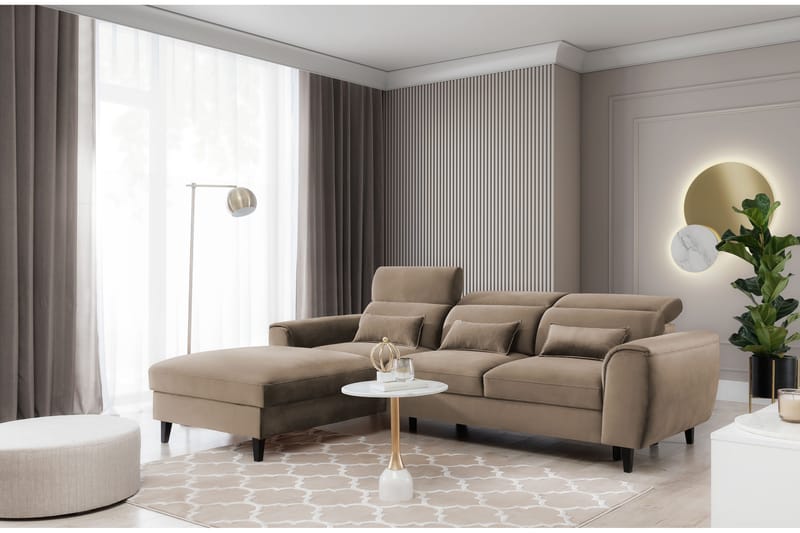 Manni 3-sits Bäddsoffa m. Divan med Förvaring Ljusgrå - Möbler - Vardagsrum - Bäddsoffor