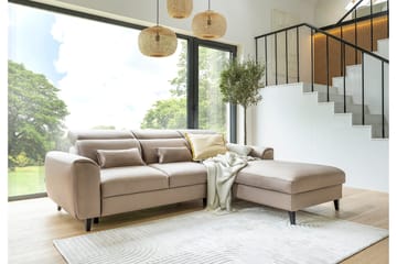 Manni 3-sits Bäddsoffa m. Divan med Förvaring - Ljusgrå - Möbler - Vardagsrum - Bäddsoffor