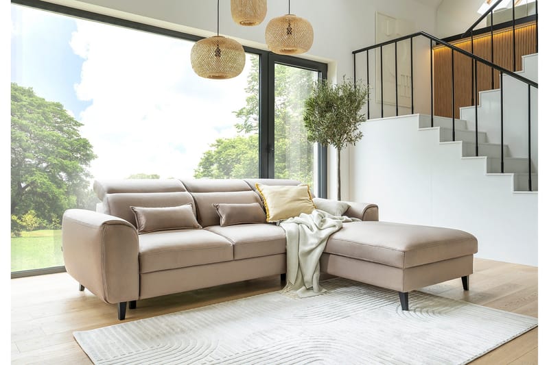 Manni 3-sits Bäddsoffa m. Divan med Förvaring - Ljusgrå - Möbler - Vardagsrum - Bäddsoffor