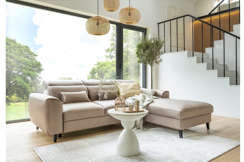 Manni 3-sits Bäddsoffa m. Divan med Förvaring - Ljusgrå - Möbler - Vardagsrum - Bäddsoffor