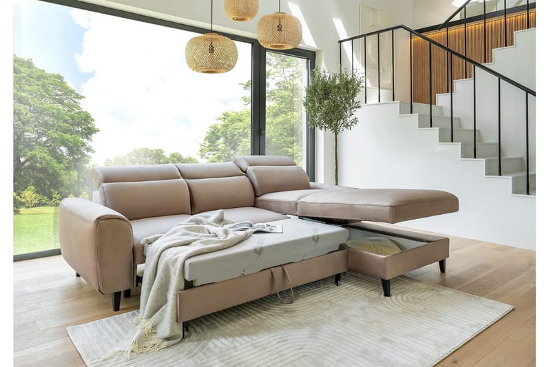 Manni 3-sits Bäddsoffa m. Divan med Förvaring - Ljusgrå - Möbler - Vardagsrum - Bäddsoffor