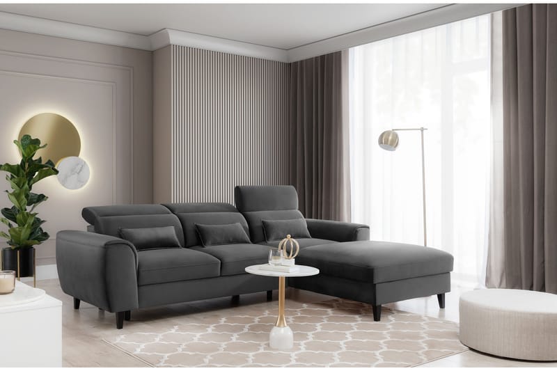 Manni 3-sits Bäddsoffa m. Divan med Förvaring Mörkgrå - Möbler - Vardagsrum - Bäddsoffor