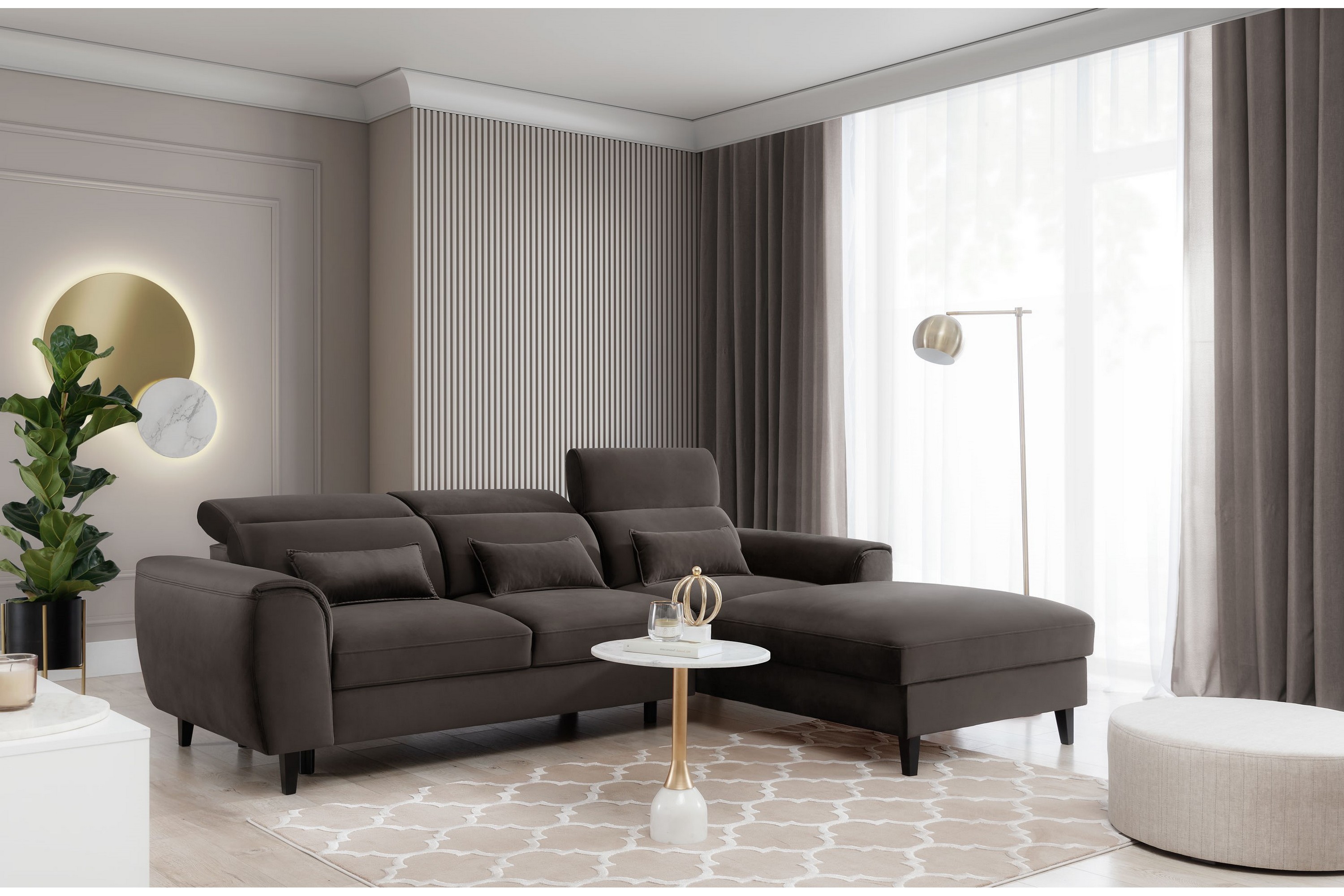 manni 3-sits bäddsoffa m. divan med förvaring mörkgrå -