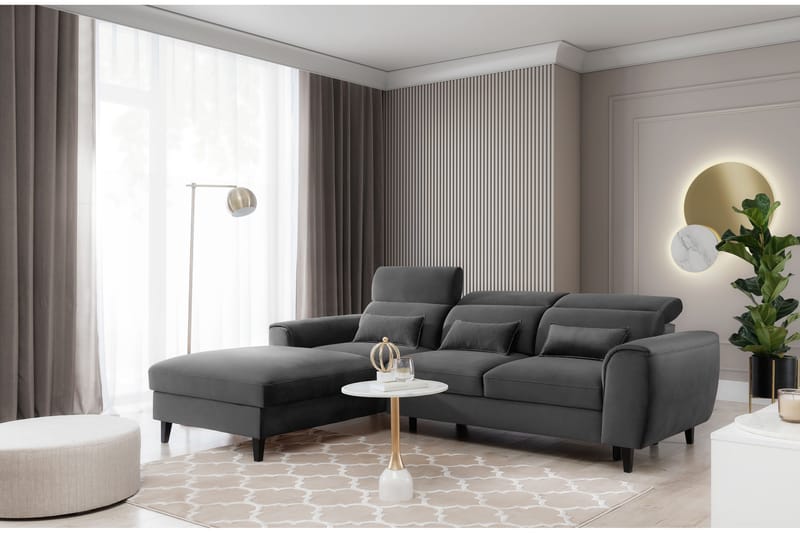 Manni 3-sits Bäddsoffa m. Divan med Förvaring Mörkgrå - Möbler - Vardagsrum - Bäddsoffor