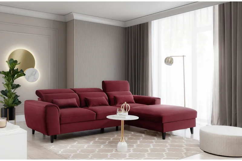 Manni 3-sits Bäddsoffa m. Divan med Förvaring - Röd - Möbler - Vardagsrum - Bäddsoffor