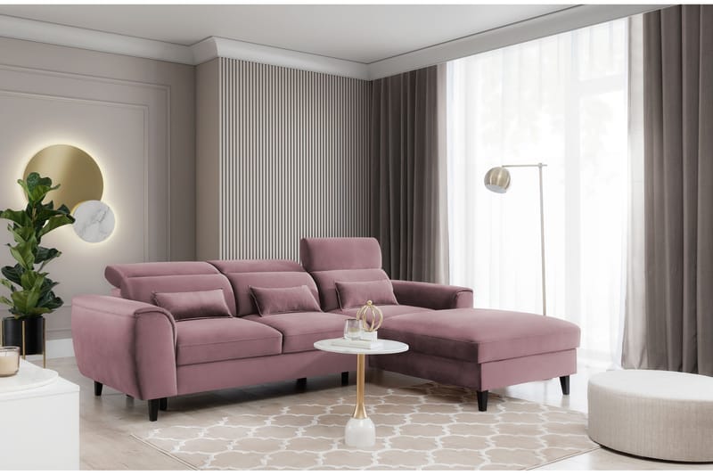 Manni 3-sits Bäddsoffa m. Divan med Förvaring Rosa - Bäddsoffor - Bäddsoffa divan