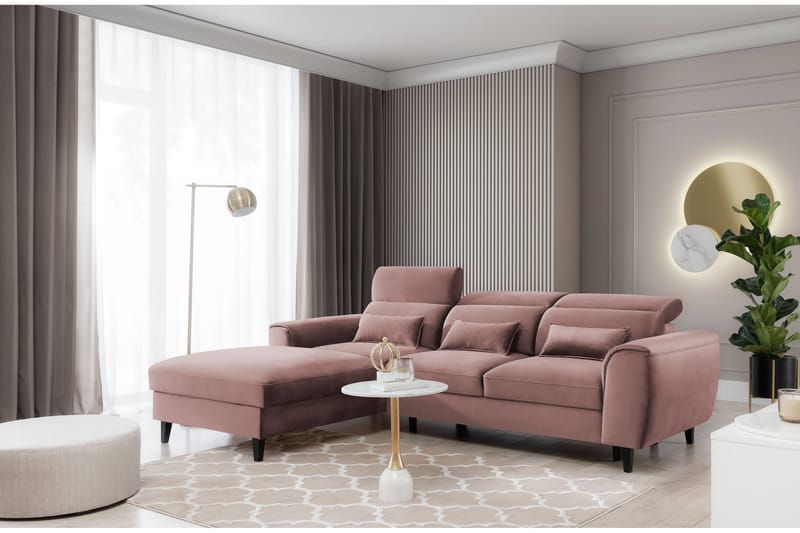 Manni 3-sits Bäddsoffa m. Divan med Förvaring Rosa - Bäddsoffor - Bäddsoffa divan