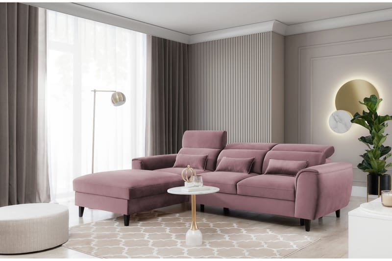 Manni 3-sits Bäddsoffa m. Divan med Förvaring Rosa - Bäddsoffor - Bäddsoffa divan