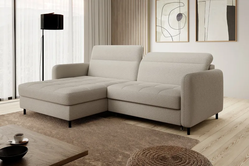 Manoti 3-sits Bäddsoffa m. Divan med Förvaring - Beige - Möbler - Vardagsrum - Bäddsoffor