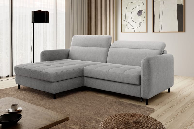 Manoti 3-sits Bäddsoffa m. Divan med Förvaring Grå - Möbler - Vardagsrum - Bäddsoffor