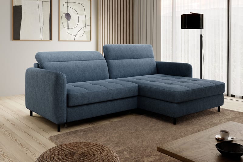 Manoti 3-sits Bäddsoffa m. Divan med Förvaring - Grå - Möbler - Vardagsrum - Bäddsoffor