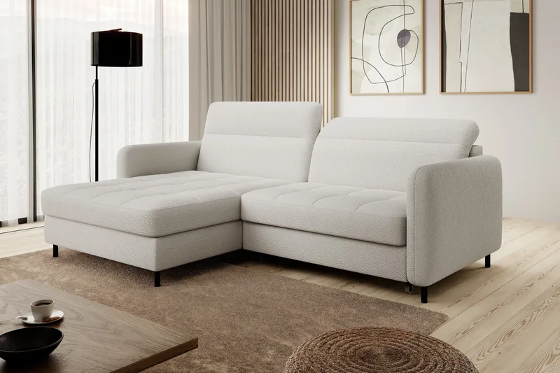 Manoti 3-sits Bäddsoffa m. Divan med Förvaring - Vit - Möbler - Vardagsrum - Bäddsoffor