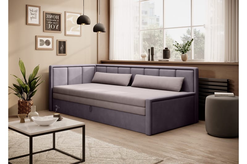 Mansuri 3-sits Bäddsoffa med Förvaring, Lila