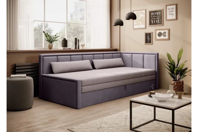 Mansuri 3-sits Bäddsoffa med Förvaring, Lila
