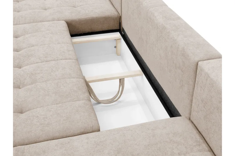Mardon Bäddsoffa Dubbeldivan 4-sits - Beige - Möbler - Vardagsrum - Bäddsoffor - U bäddsoffa